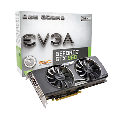EVGA 2 GB NVIDIA GeForce GTX 960 SuperSC ACX 2.0+ PCIe Graphics Card