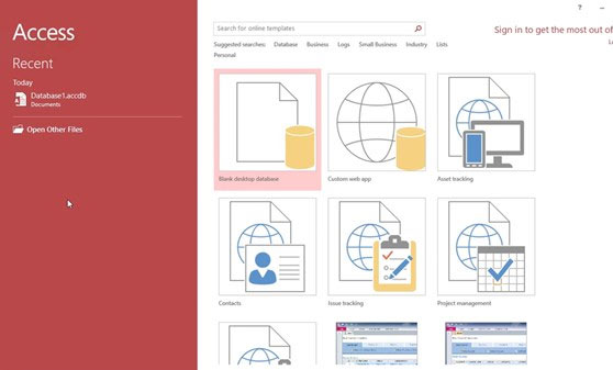 Microsoft Access Screenshot